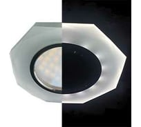 Светильник Ecola MR16 LD1652 GU5.3 Glass стекло, подсветка, 8-угольник с гранями матовый хром 25x90 SL1652EFF