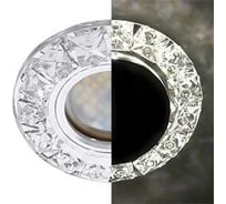 Светильник Ecola MR16 LD1661 GU5.3 Glass стекло, круг, с стразами конус подсветка, зеркало-хром 38x95 SK16RGEFB