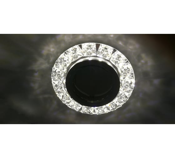 Светильник Ecola MR16 LD1661 GU5.3 Glass стекло, круг, с стразами конус подсветка, зеркало-хром 38x95 SK16RGEFB