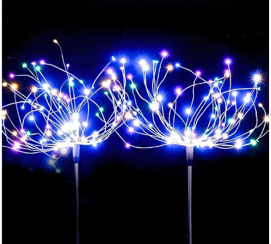 Садовый светильник стальное дерево на медной проволоке КОСМОС 90 LED на солнечной батарее KOC_SOL366