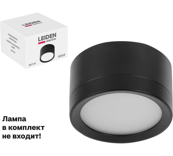Светильник накладной LEIDEN ELECTRIC круг/черный 83*50 GX53 15 Вт ЦЗ-2663917343