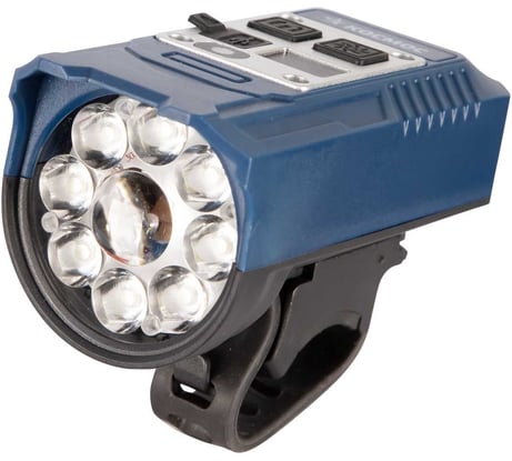 Фонарь велосипедный аккуммуляторный КОСМОС 10Вт LaserLed/8х0,5Вт SMD/Li-ion 18650 1x1800мАч/пластик, KOC403Lit