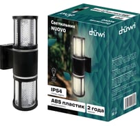 Светильник настенный, накладной duwi НУОВО, 155х90х340мм, 2хЕ27, ABS пластик, IP54, черный 24808 2