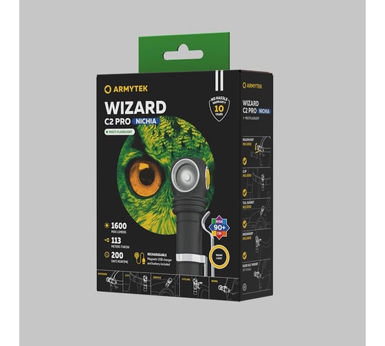 Фонарь Armytek Wizard C2 Pro Nichia Теплый свет F06801W