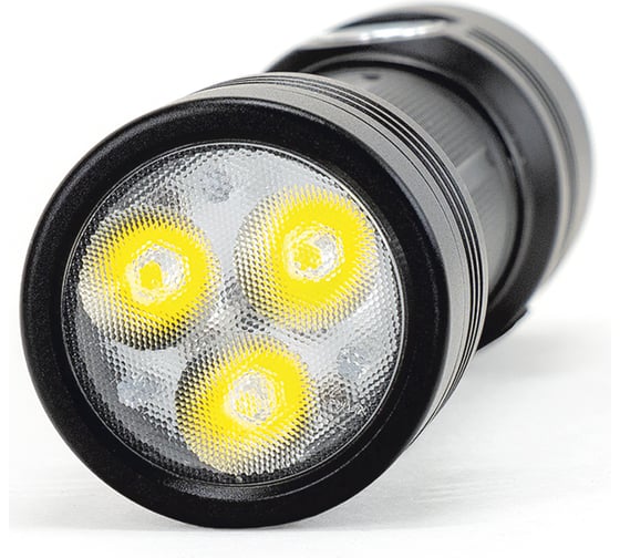 Поисковый фонарь ЯРКИЙ ЛУЧ L-4100 TANDEM 3xOsram P9 3400лм +SST20 700лм, 5000K,7 режимов, IPX7, аккумулятор 26650, встроенное ЗУ 4606400106456