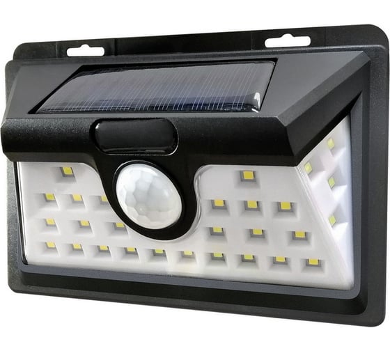 Настенный светильник Smartbuy на солнечных батареях, с датчиком движения, 24 LED, черный SBF-63-MS 1
