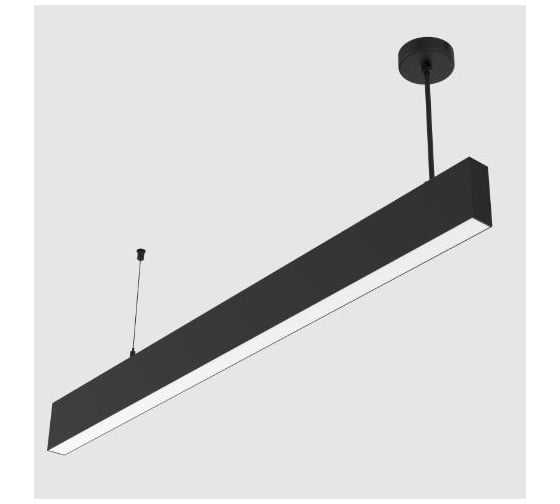 Светодиодный светильник VARTON Angusta High 1753x35x90мм подвесной 61 Вт 3000 К IP40 RAL9005 черный муар с рассеивателем опал V1-R0-90543-30000-4006130