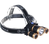 Налобный фонарик ЕРМАК, 1000 мАч, 3 LED, 9х6 см, 3 режима 221-015