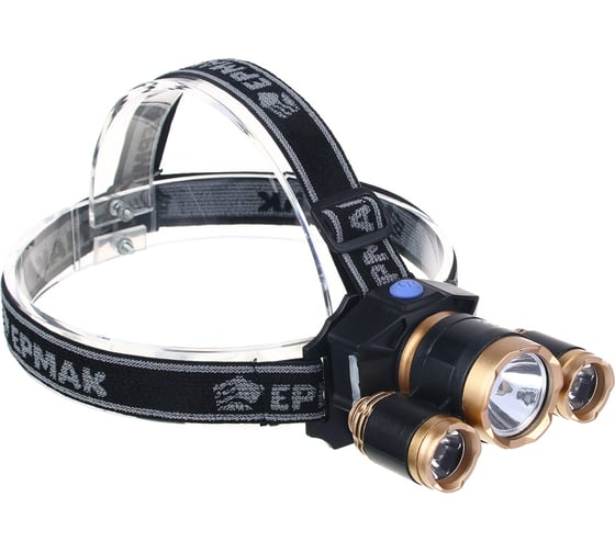 Налобный фонарик ЕРМАК, 1000 мАч, 3 LED, 9х6 см, 3 режима 221-015 1