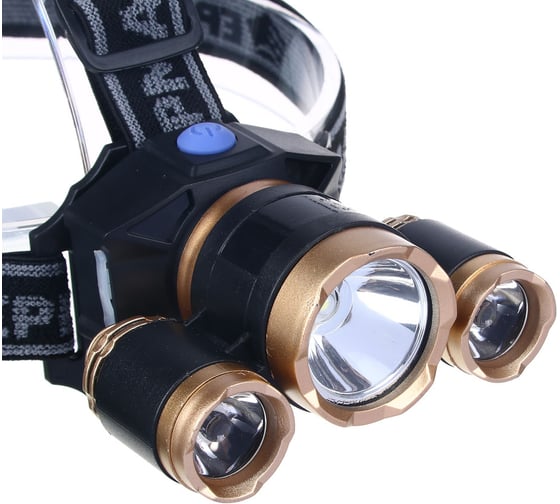 Налобный фонарик ЕРМАК, 1000 мАч, 3 LED, 9х6 см, 3 режима 221-015