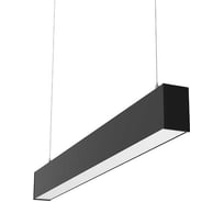 Светодиодный светильник VARTON X-line 1 м 20 Вт одиночный подвесной 1003x63x100 мм IP40 RAL9005 черный муар Tunable White (3000-6500K) опал с декоративным проводом 2 м и комплектом подвесов 2 м диммируемый (DALI) V1-R0-90823-02OPD-40020TW