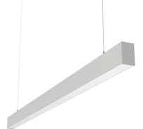 Светодиодный светильник VARTON X-line 2 м 40 Вт одиночный подвесной 1995x63x100 мм IP40 RAL9003 белый муар Tunable White (3000-6500 K) опал с торцевыми крышками (2 шт.) с декоративным проводом 2 м диммируемый (DALI) V1-R0-00827-02OPD-40040TW