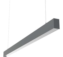 Светодиодный светильник VARTON X-line 2 м 60 Вт одиночный подвесной 1995x63x100 мм IP40 RAL7045 серый муар Tunable White (3000-6500K) призма с декоративным проводом 2 м и комплектом подвесов 2 м диммируемый (DALI) V1-R0-70827-02PRD-40060TW