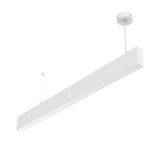 Светодиодный светильник VARTON Angusta High 1505x35x90мм подвесной 30 Вт 4000 К IP40 RAL9003 белый муар с рассеивателем опал DALI V1-R0-00542-30D01-4003040