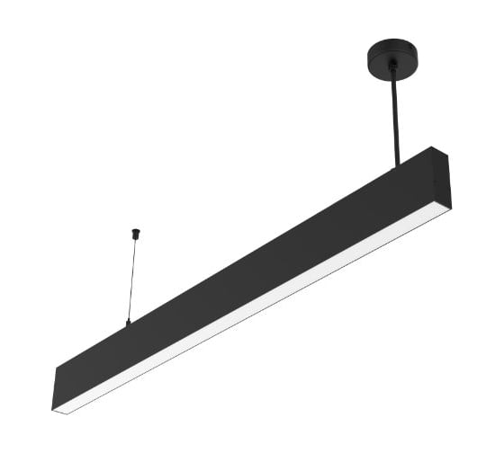 Светодиодный светильник VARTON Angusta High 1753x35x90мм подвесной 61 Вт 4000 К IP40 RAL9005 черный муар с рассеивателем опал V1-R0-90543-30000-4006140