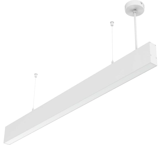 Светодиодный светильник VARTON Angusta High 761x35x90мм подвесной 16 Вт 3000 К IP40 RAL9003 белый муар с рассеивателем опал V1-R0-00539-30000-4001630
