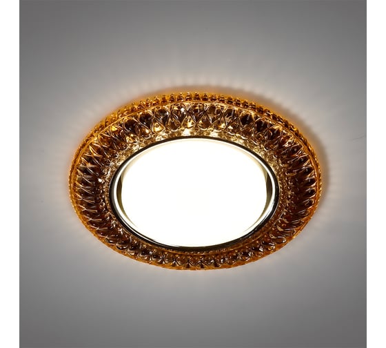 Встраиваемый светильник Smartbuy под лампу GX53 с LED подсветкой шампань SBL-06CHM2-GX53