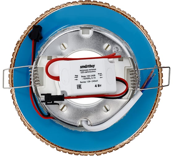 Встраиваемый светильник Smartbuy под лампу GX53 с LED подсветкой шампань SBL-06CHM1-GX53