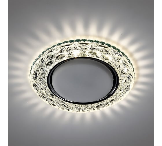 Встраиваемый светильник Smartbuy под лампу GX53 с LED подсветкой прозрачный SBL-06CL3-GX53