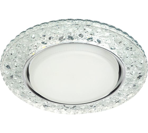 Встраиваемый светильник Smartbuy под лампу GX53 с LED подсветкой прозрачный SBL-06CL4-GX53