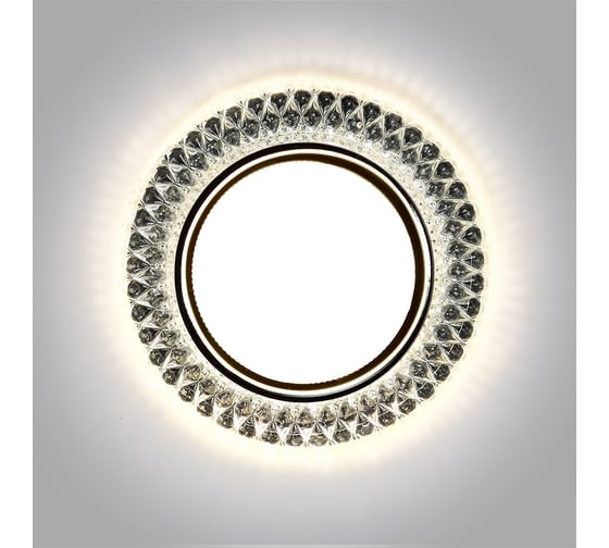 Встраиваемый светильник Smartbuy под лампу GX53 с LED подсветкой прозрачный SBL-06CL2-GX53