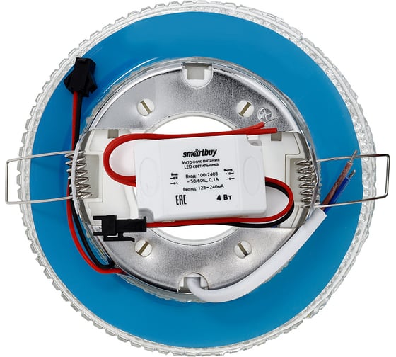 Встраиваемый светильник Smartbuy под лампу GX53 с LED подсветкой прозрачный SBL-06CL2-GX53