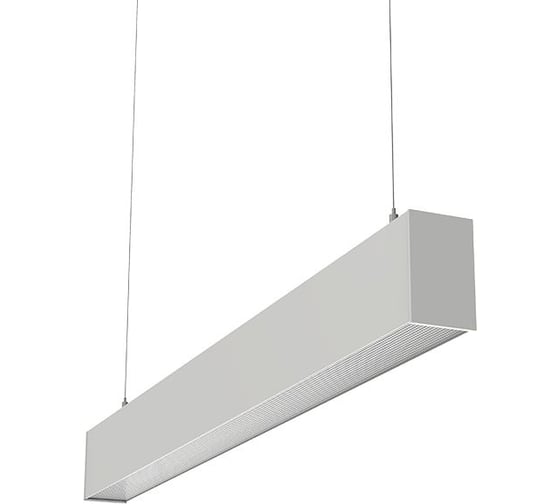 Светодиодный светильник VARTON X-line 1 м 30 Вт одиночный подвесной1003x63x100 мм IP40 RAL9003 белый муар Tunable White (3000-6500K) с рассеивателем PRISM с декоративным проводом 1 м и комплектом подвесов 1 м диммируемый по прот V1-R0-00823-02PRA-40030TW