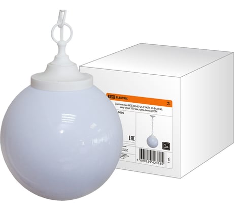 Светильник TDM ELECTRIC НСБ 02-60-251 УХЛ4 60 Вт, IP40, шар опал 250 мм, цепь белая SQ0313-0006