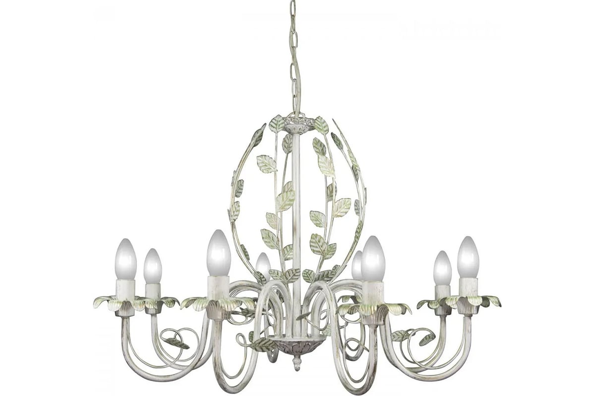 Подвесная люстра ПЕТРАСВЕТ 8 ламп, с листочками S1115-8 - выгодная цена ...