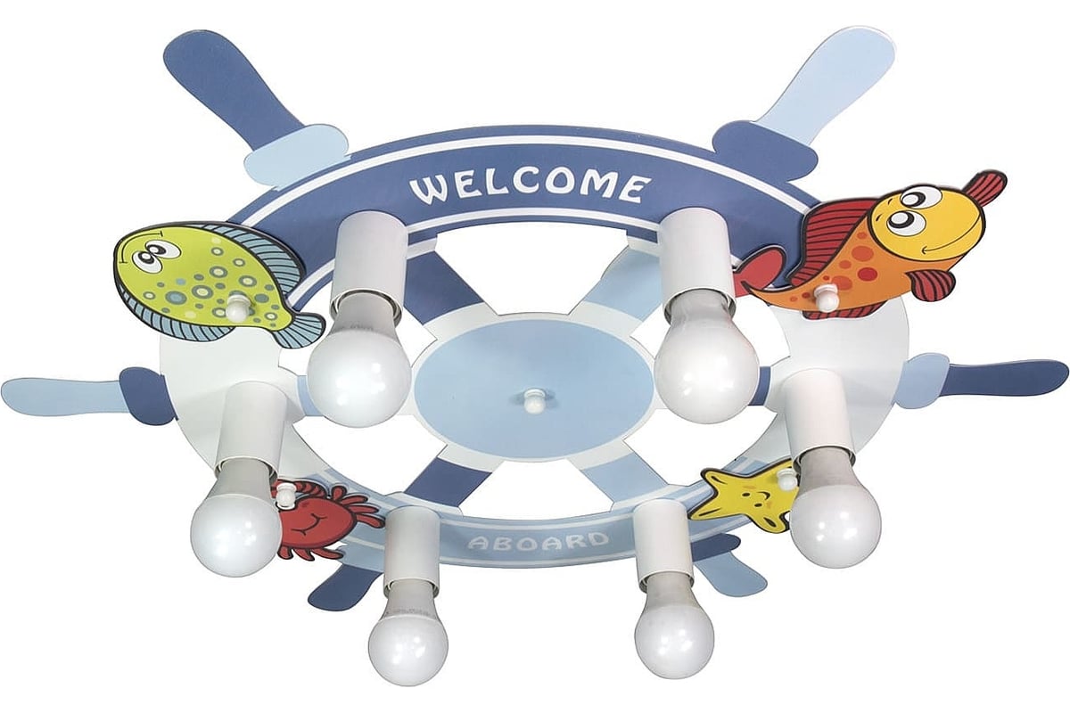 Потолочная люстра ПЕТРАСВЕТ 6 ламп в детскую комнату Штурвал S2462-6 ...