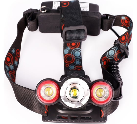 Налобный фонарь Ultraflash E146 (аккумулятор 3,7В, черный, 3LED, 5 Вт, фокус, 2 ак. 4 режима, бокс са) 14684