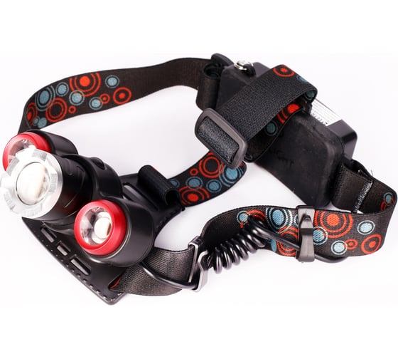 Налобный фонарь Ultraflash E146 (аккумулятор 3,7В, черный, 3LED, 5 Вт, фокус, 2 ак. 4 режима, бокс са) 14684