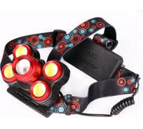 Налобный фонарь Ultraflash E160 (аккумулятор 3,7В, черный, 5LED, 5 Вт, фокус, 2 ак. 4 режима, бокс са) 14681