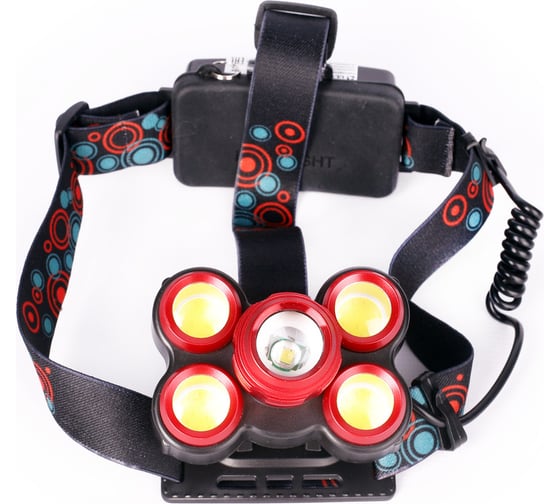 Налобный фонарь Ultraflash E160 (аккумулятор 3,7В, черный, 5LED, 5 Вт, фокус, 2 ак. 4 режима, бокс са) 14681