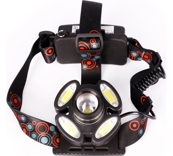 Налобный фонарь Ultraflash UF38024LED (аккумулятор 3,7В, черный, 5LED, 5 Вт, фокус, 2 ак. 4 режима, бокс са) 14685