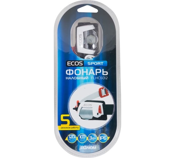 Налобный фонарь Ecos FLHC6012 323300