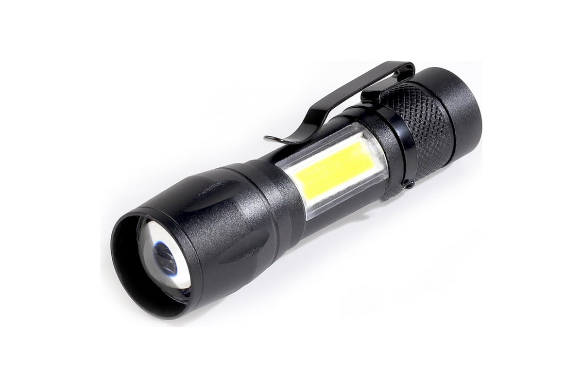 Светодиодный алюминиевый фонарь Smartbuy 3Вт LED+ 3 Вт COB, AA, черный ...