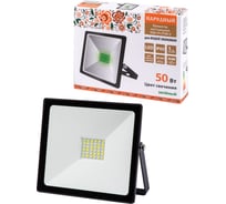 Светодиодный прожектор TDM СДО-04-050Н-З зелёный свет 50 Вт, IP65, черный, Народный SQ0336-0227 20827083