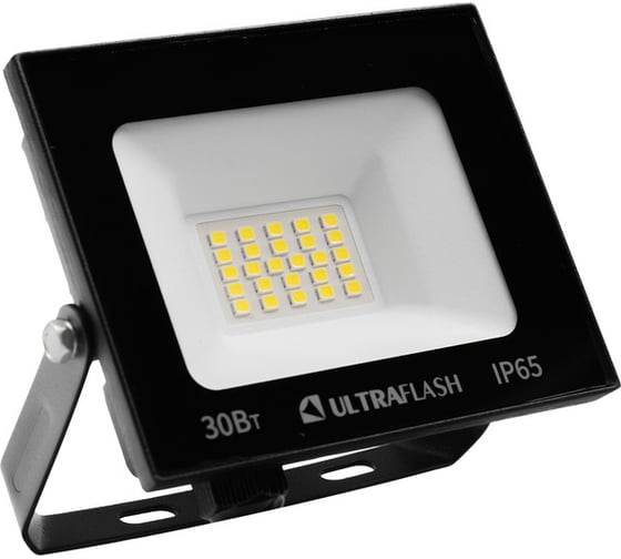 Прожектор Ultraflash UFD002 черный (LED SMD, 30 Вт, 2700 лм, 230В, 6500К, 110х86х24) 16440
