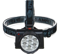 Фонарь ЕРМАК налобный аккумуляторный 7 ярк. LED, шнур 220В, 8,8х7х7,6см 328-048