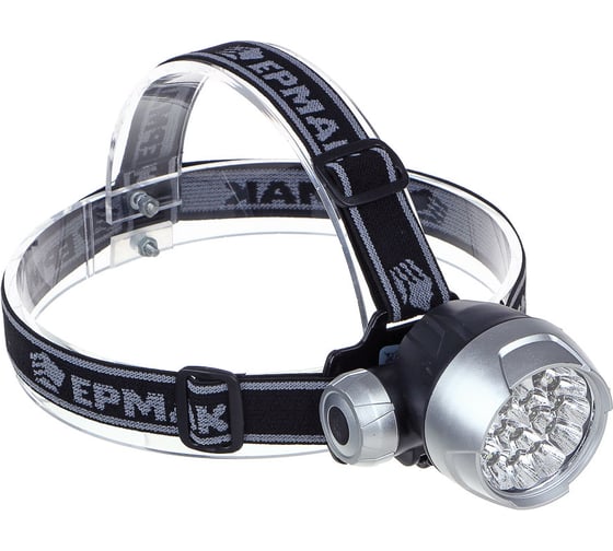 Фонарь ЕРМАК налобный, 1 LED + 2 COB, с фокусировкой, 2*1200мАч, 4 режима, пластик 221-023