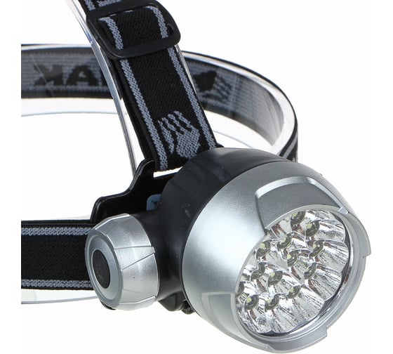 Фонарь ЕРМАК налобный, 1 LED + 2 COB, с фокусировкой, 2*1200мАч, 4 режима, пластик 221-023