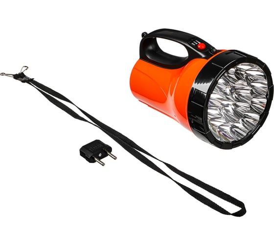 Фонарь ЕРМАК прожектор 18 ярк. LED, 3xАА / вилка 220В, пластик, 110х118х175 мм 198-012