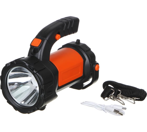Фонарь ЕРМАК прожектор, 1 LED + 1 COB, 3Вт + 3Вт, аккумулятор 2400мАч, USB, 17х13см, пластик 223-005