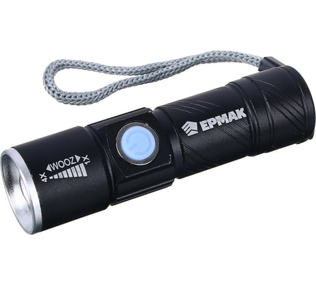 Фонарь ЕРМАК  XPE, 3Вт, 150м, 1200мАч, 2,5х2,5х9,5см, 3 режима, алюминиевый сплав, 1 цвет 224-019