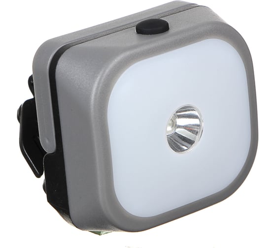 Налобный фонарь ЧИНГИСХАН с крепежом на велосипед, 1 COB+12 SMD, 2 Вт, 3xAAA, 6x6,5x4см, пластик 221-019
