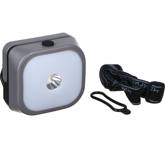 Налобный фонарь ЧИНГИСХАН с крепежом на велосипед, 1 COB+12 SMD, 2 Вт, 3xAAA, 6x6,5x4см, пластик 221-019