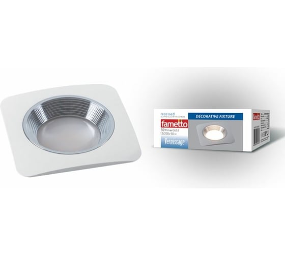 Встраиваемый декоративный светильник Fametto GU5.3 WHITE+CHROME DLS-V102 10726