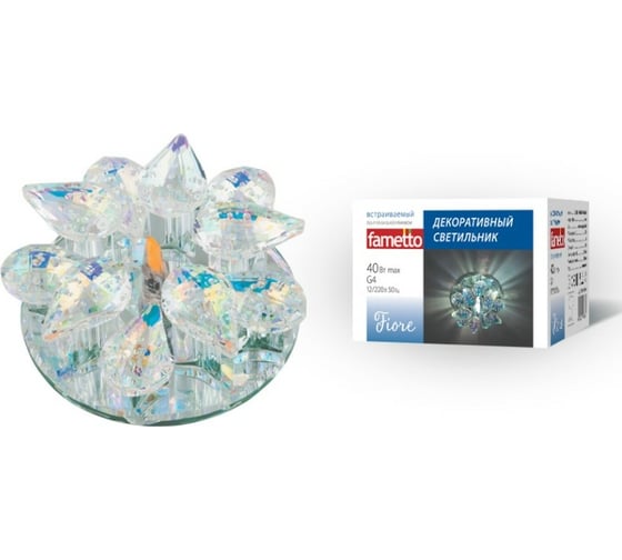 Встраиваемый декоративный светильник Fametto G4 GLASSY/RAINBOW DLS-F129 UL-00000355