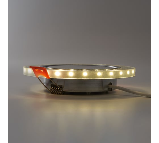 Встраиваемый светильник для натяжных потолков с белой LED подсветкой Feron CD4981 GX53, прозрачный, золото, 41907
